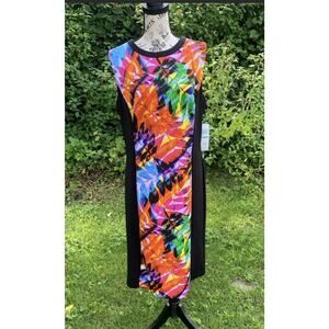 NWT London style collection multi colored Body con dress With Zipper Plus Size